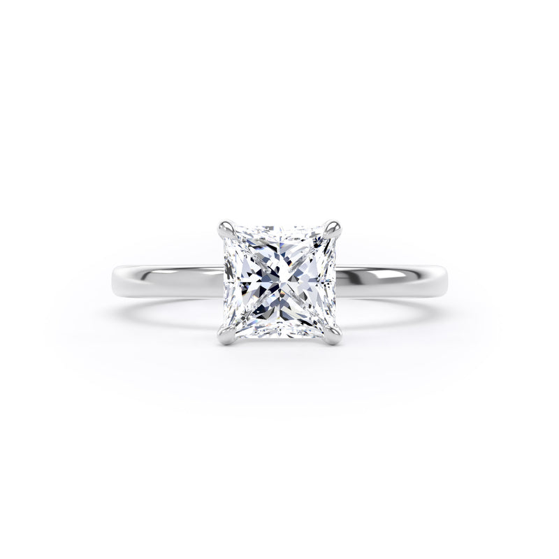 Jean Princess Cut Engagement Ring in 18ct White Gold