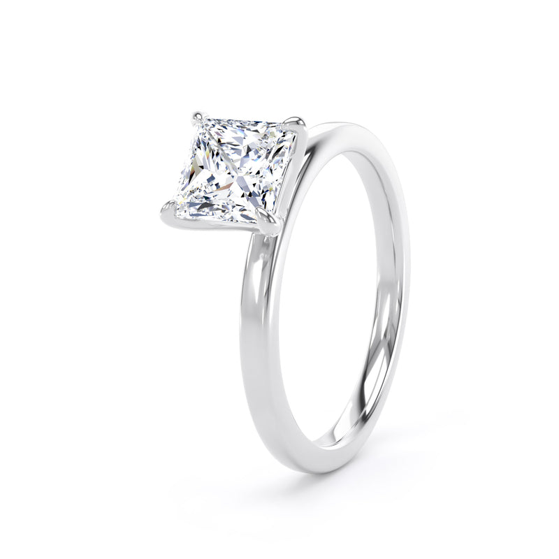 Jean Princess Cut Engagement Ring in 9ct White Gold