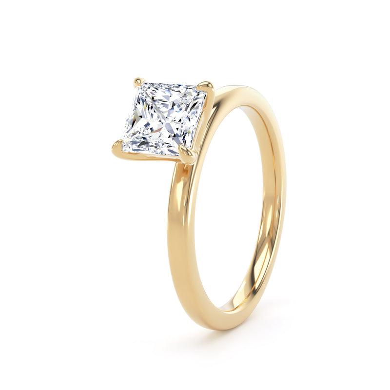 Jean Princess Cut Engagement Ring in 9ct Yellow Gold