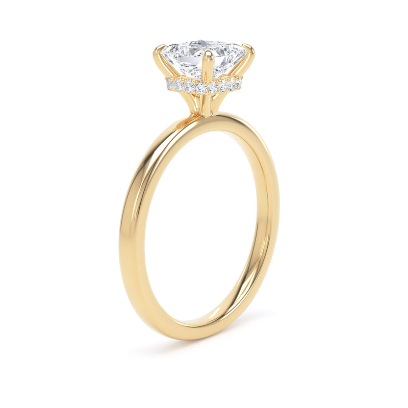 Jane Princess Cut Engagement Ring in 18ct Yellow Gold