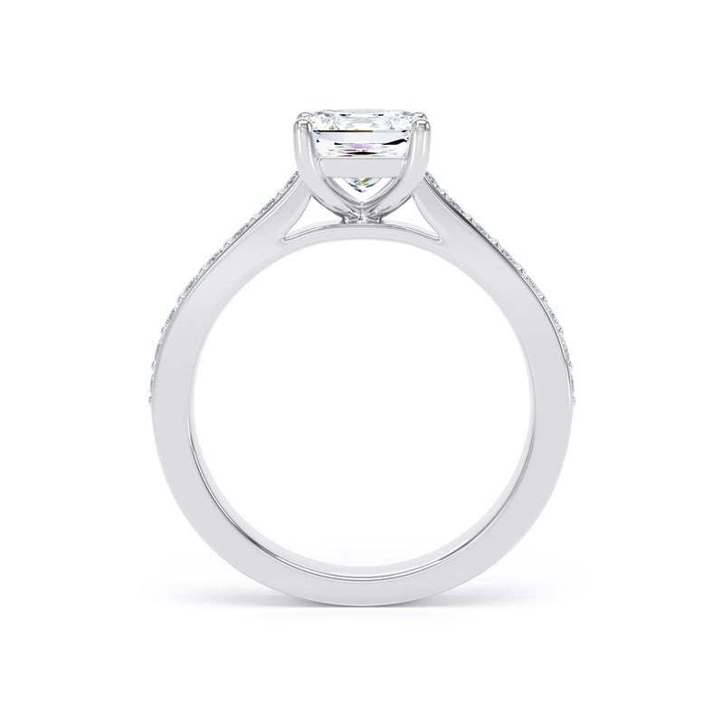 Jade Princess Cut Engagement Ring in Platinum 950