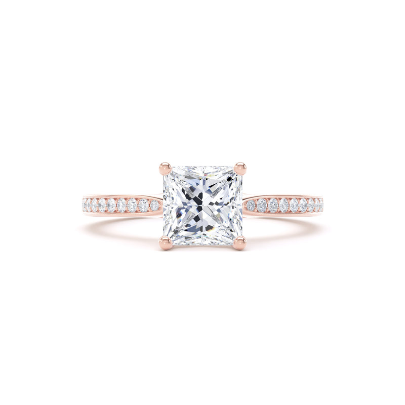 Ivy Princess Cut Engagement Ring in 9ct Rose Gold