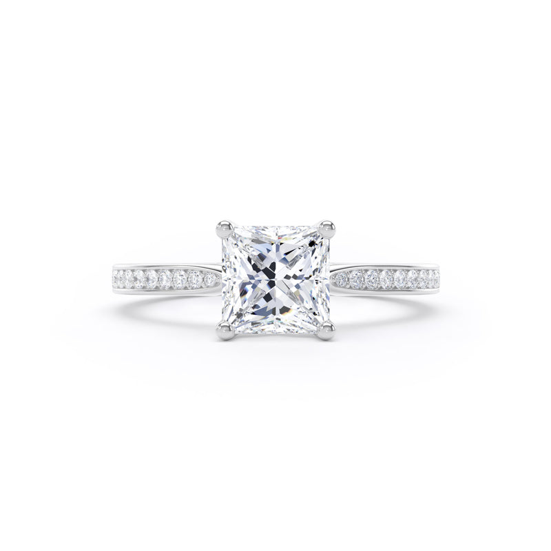 Ivy Princess Cut Engagement Ring in 18ct White Gold