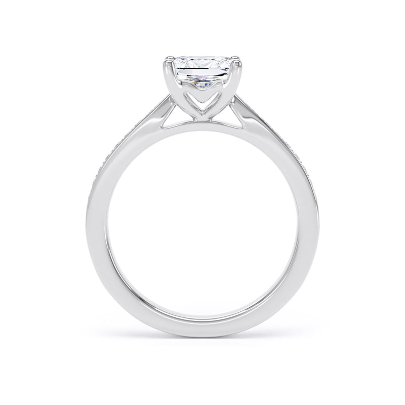 Ivy Princess Cut Engagement Ring in 18ct White Gold