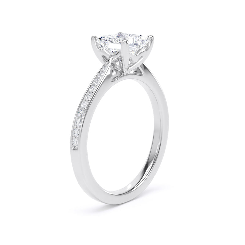 Ivy Princess Cut Engagement Ring in 18ct White Gold