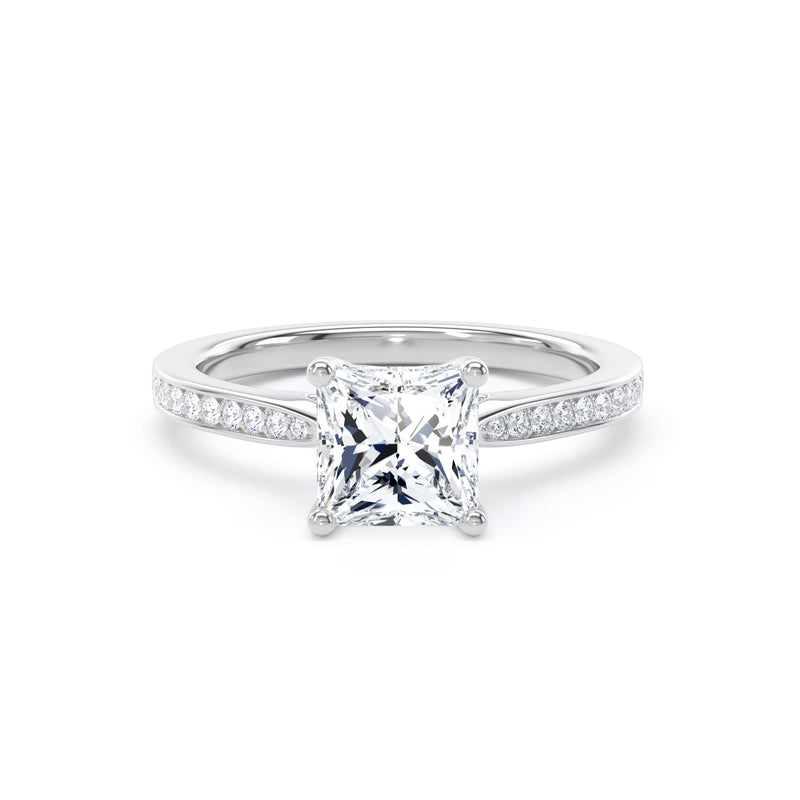 Ivy Princess Cut Engagement Ring in 18ct White Gold