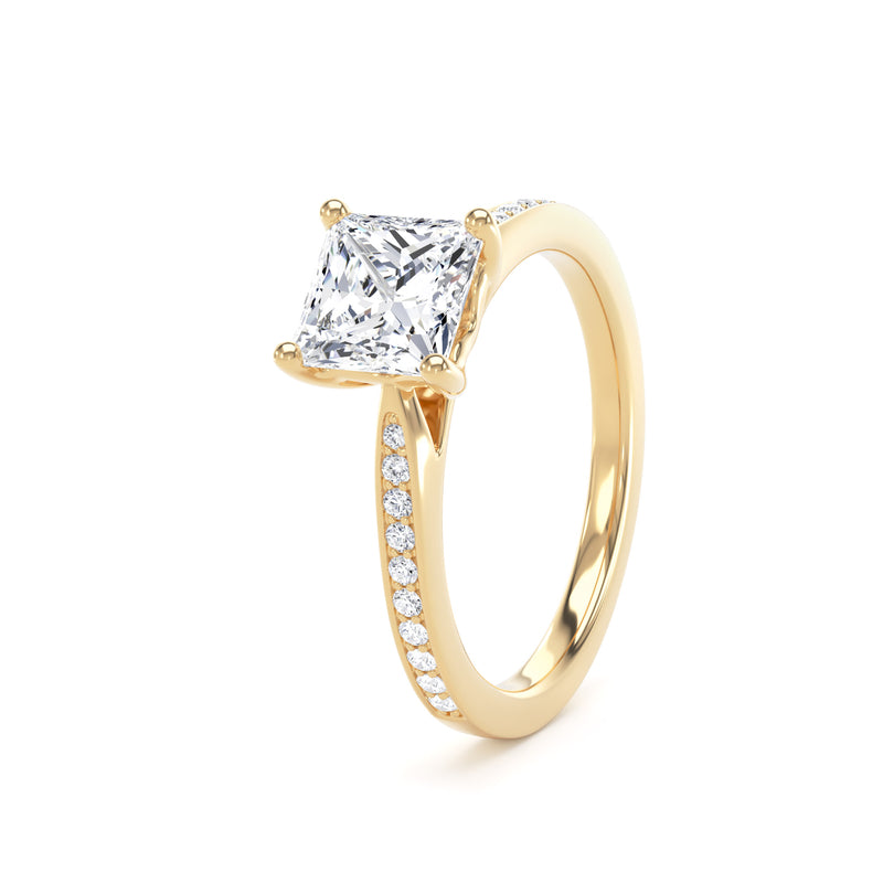 Ivy Princess Cut Engagement Ring in 18ct Yellow Gold