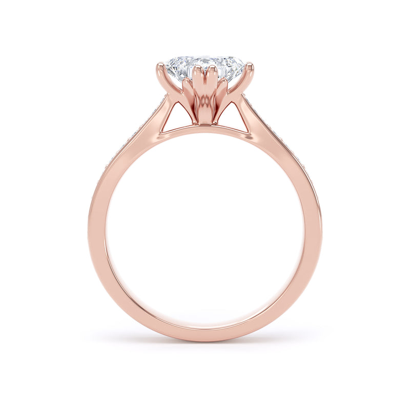Iris Princess Cut Engagement Ring in 9ct Rose Gold