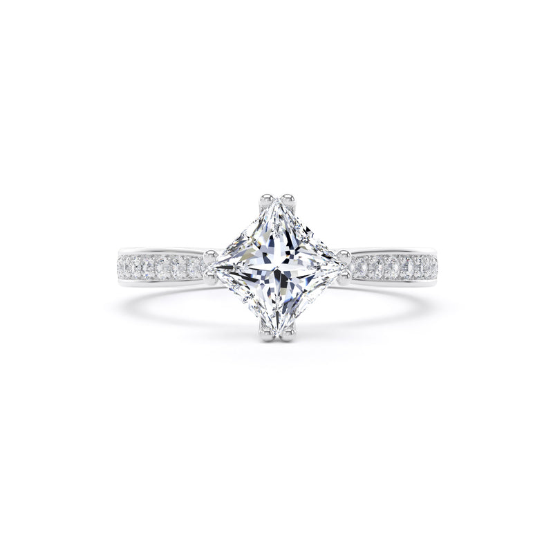 Iris Princess Cut Engagement Ring in 18ct White Gold