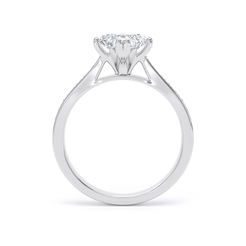 Iris Princess Cut Engagement Ring in 18ct White Gold