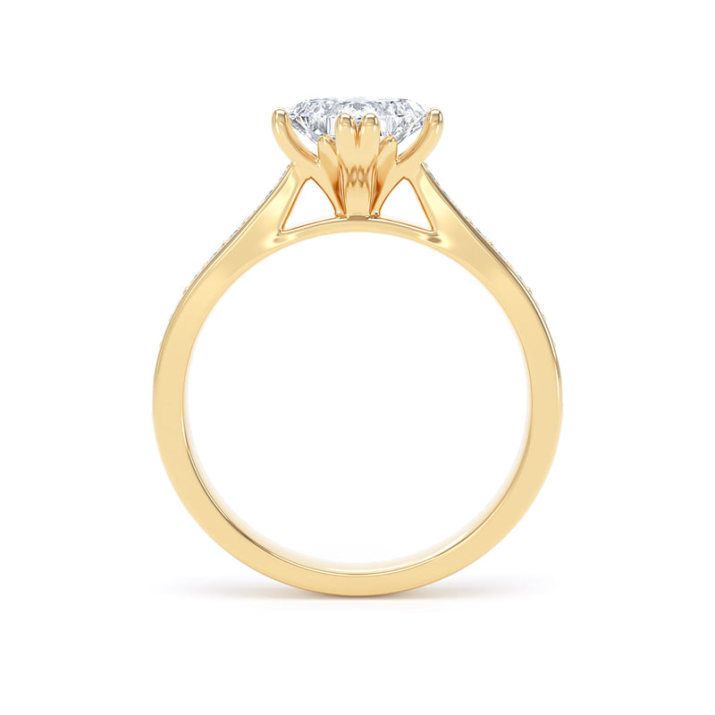 Iris Princess Cut Engagement Ring in 9ct Yellow Gold