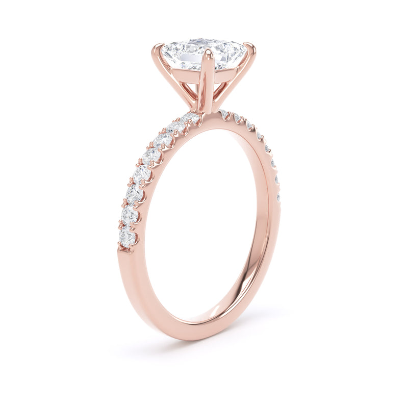 Hope Princess Cut Engagement Ring in 9ct Rose Gold