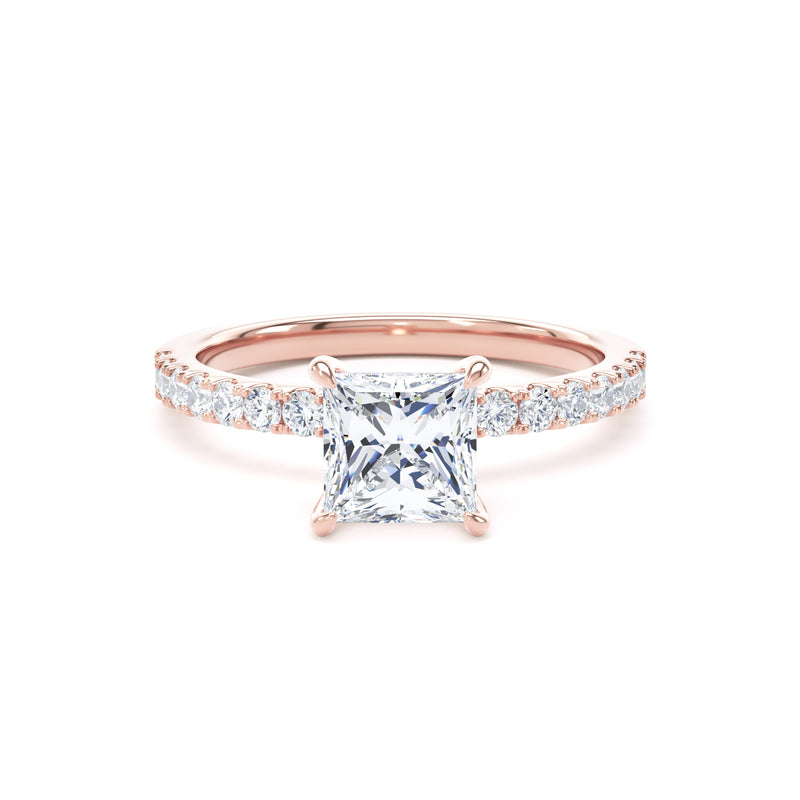 Hope Princess Cut Engagement Ring in 9ct Rose Gold