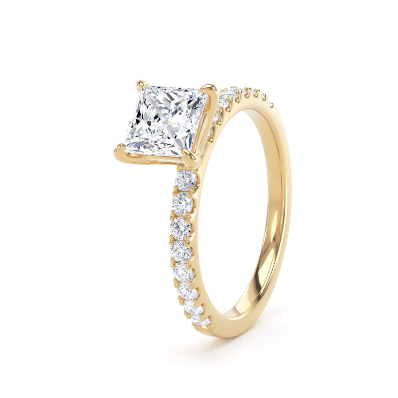 Hope Princess Cut Engagement Ring in 9ct Yellow Gold