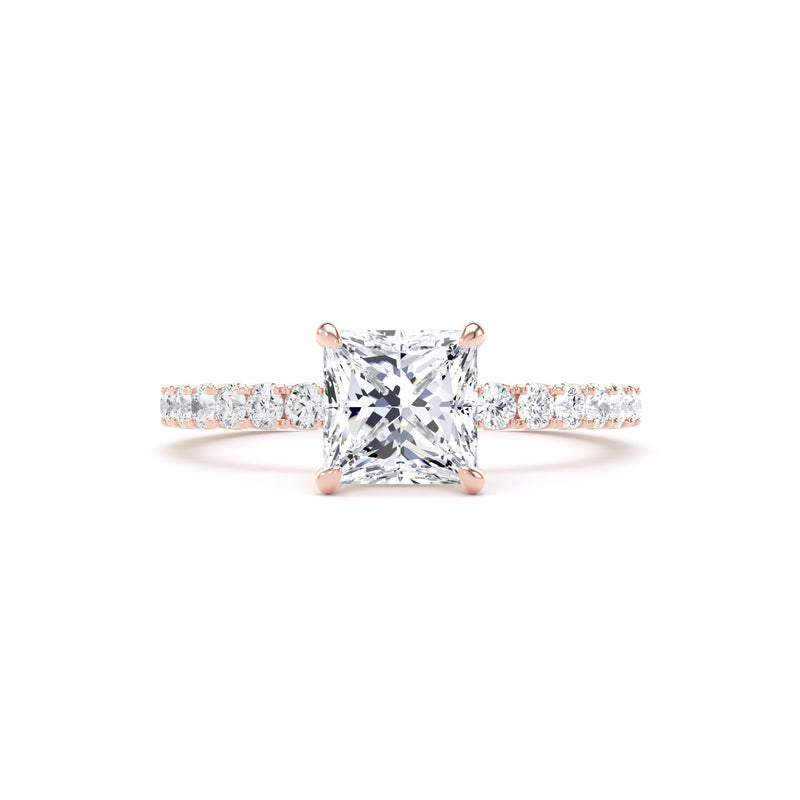Gwen Princess Cut Engagement Ring in 9ct Rose Gold