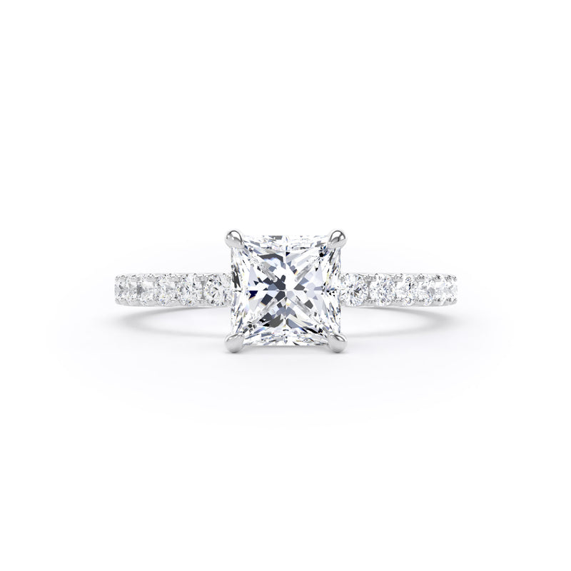 Gwen Princess Cut Engagement Ring in 9ct White Gold