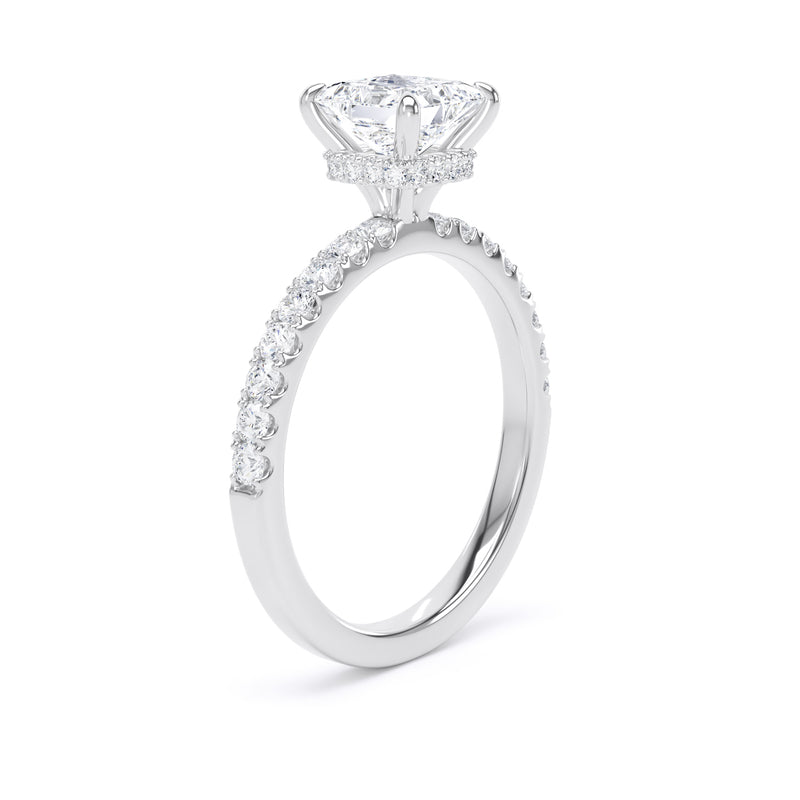 Gwen Princess Cut Engagement Ring in 9ct White Gold