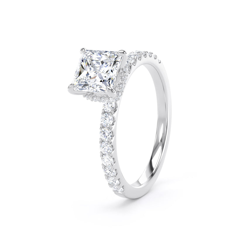 Gwen Princess Cut Engagement Ring in 9ct White Gold