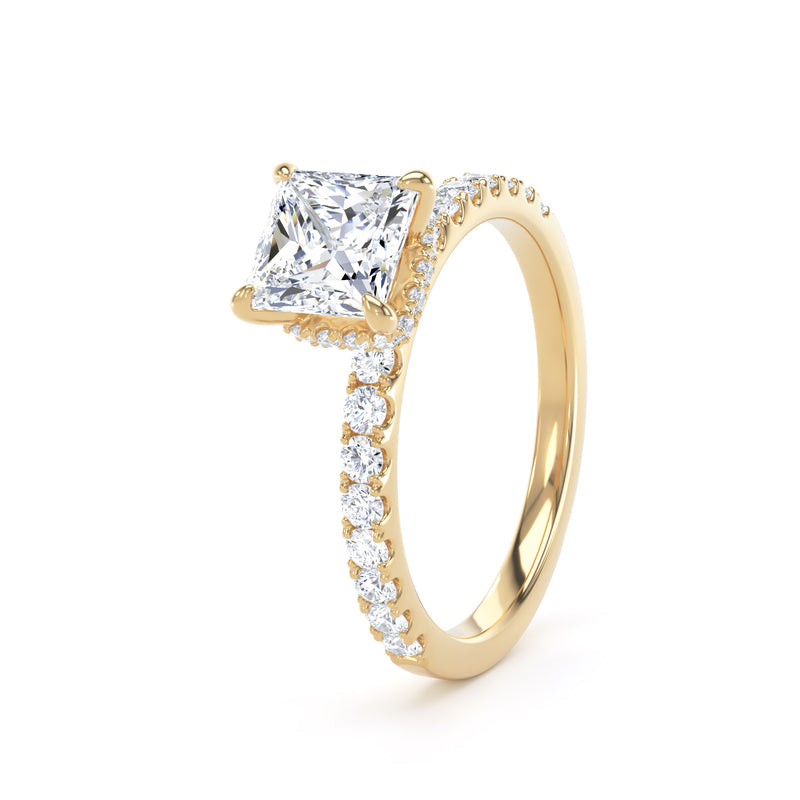 Gwen Princess Cut Engagement Ring in 9ct Yellow Gold