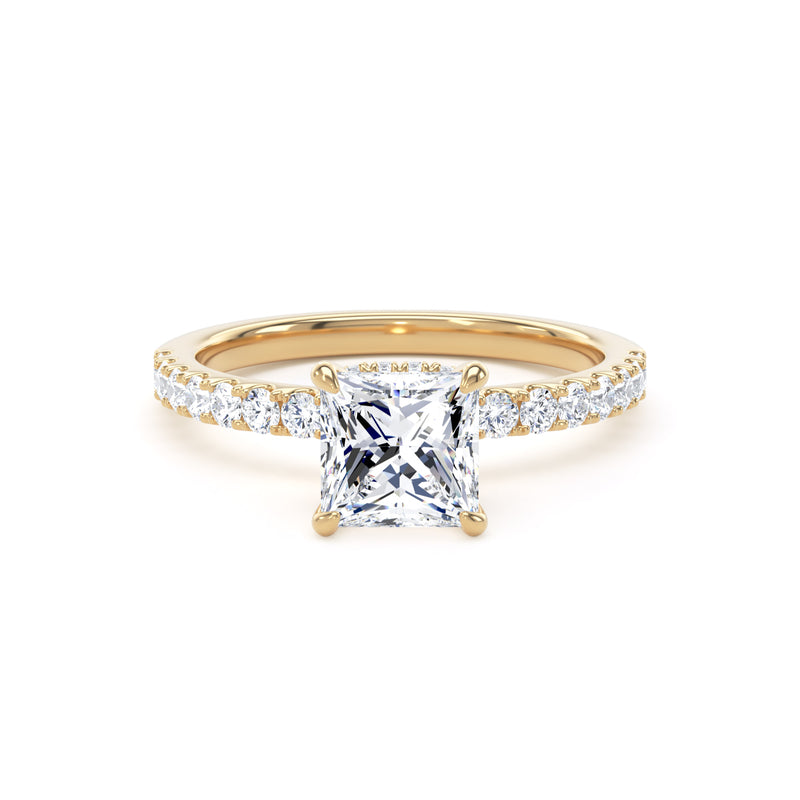 Gwen Princess Cut Engagement Ring in 9ct Yellow Gold