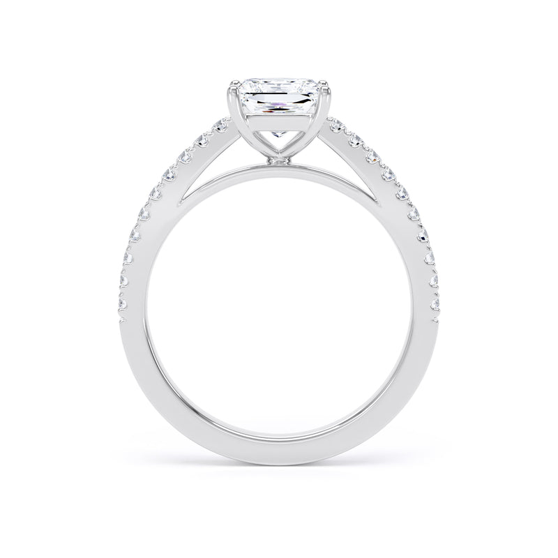 Grace Princess Cut Engagement Ring in 9ct White Gold