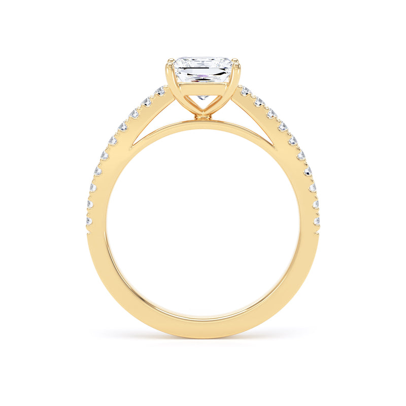 Grace Princess Cut Engagement Ring in 9ct Yellow Gold