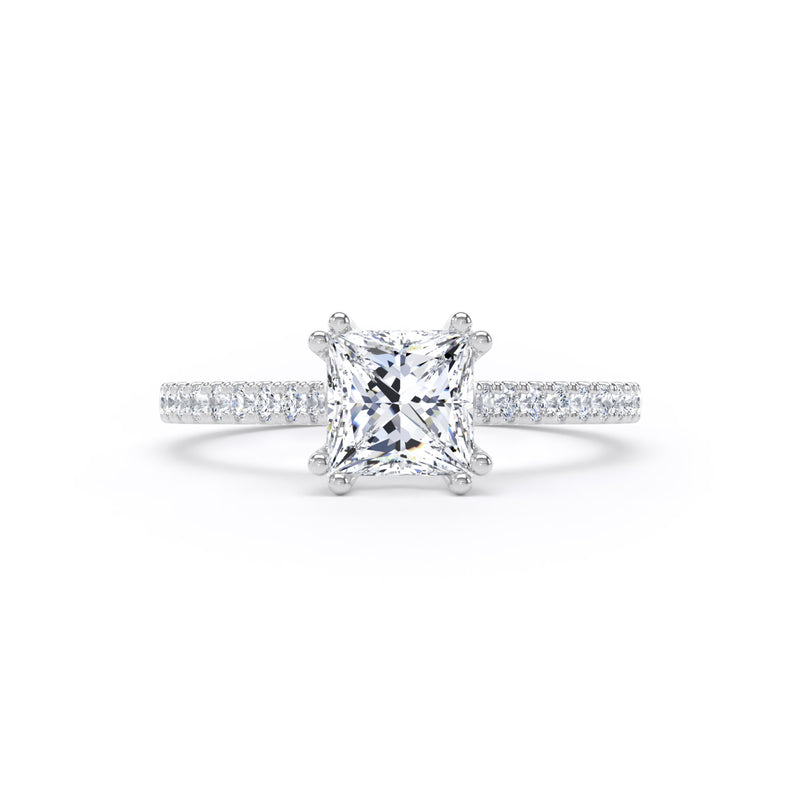 Gia Princess Cut Engagement Ring in Platinum 950