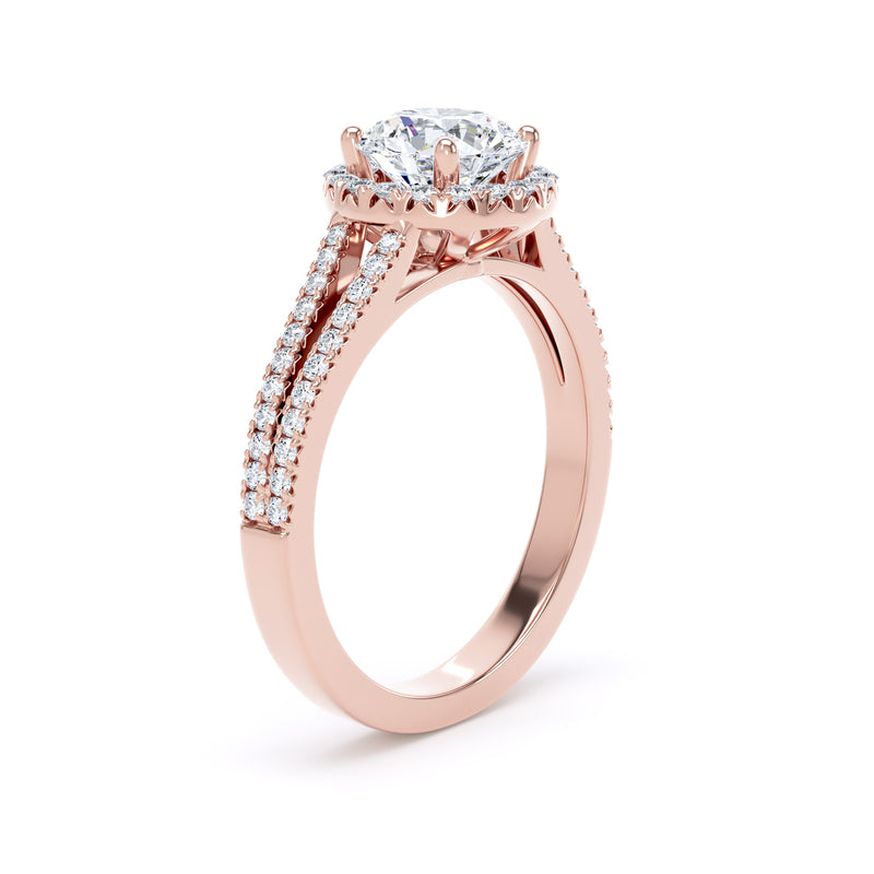 Gemma Round Cut Engagement Ring in 18ct Rose Gold