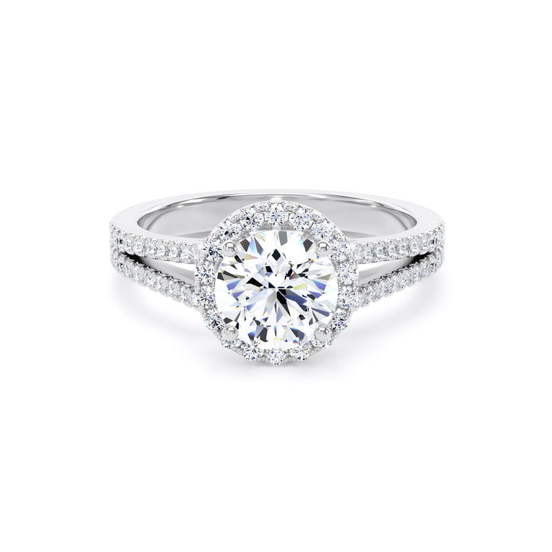 Gemma Round Cut Engagement Ring in 18ct White Gold