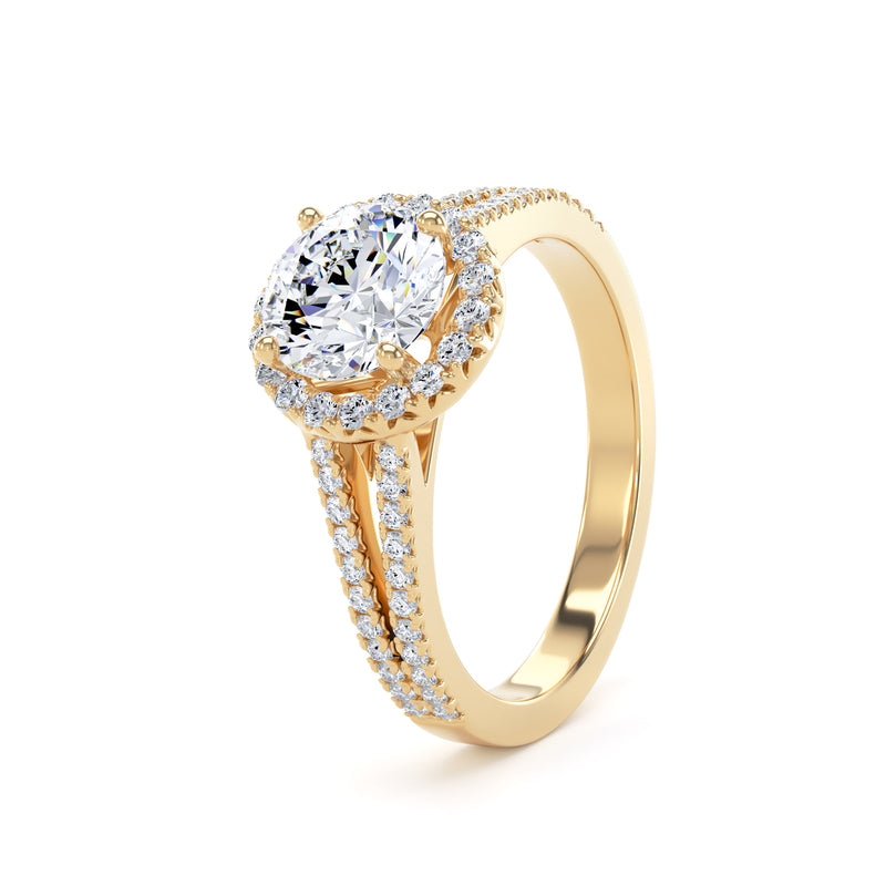 Gemma Round Cut Engagement Ring in 9ct Yellow Gold