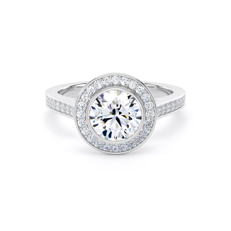 Gail Round Cut Engagement Ring in 18ct White Gold