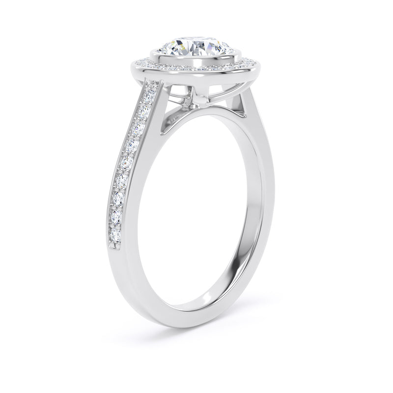 Gail Round Cut Engagement Ring in Platinum 950