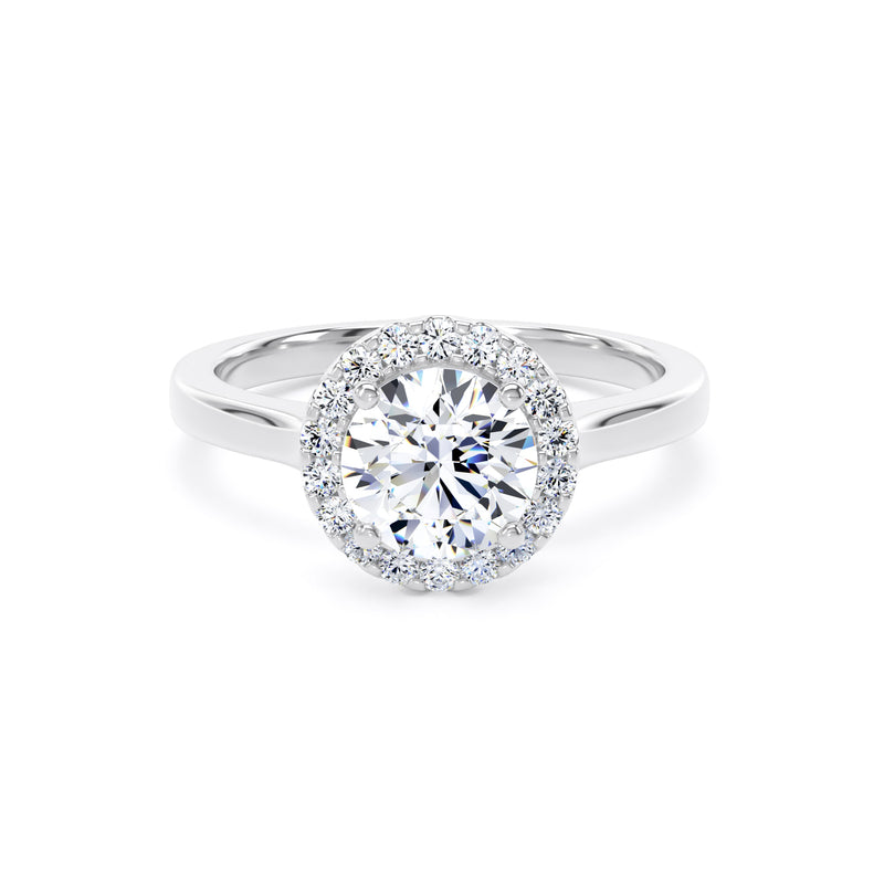 Flora Round Cut Engagement Ring in Platinum 950