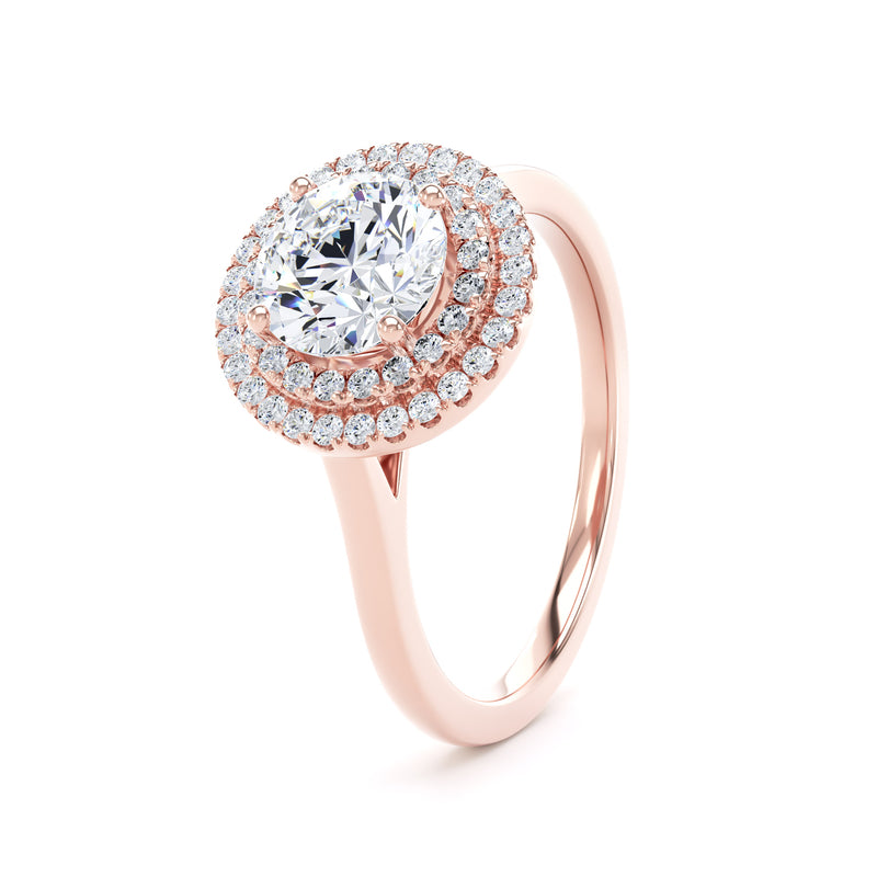 Fiona Round Cut Engagement Ring in 9ct Rose Gold