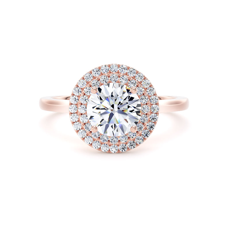 Fiona Round Cut Engagement Ring in 18ct Rose Gold