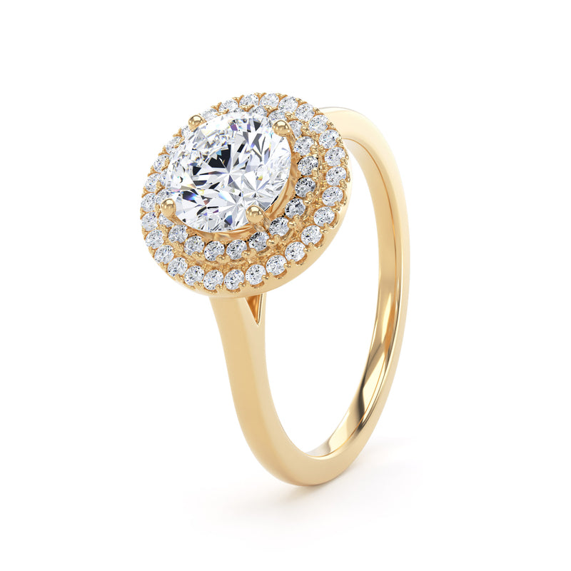 Fiona Round Cut Engagement Ring in 18ct Yellow Gold