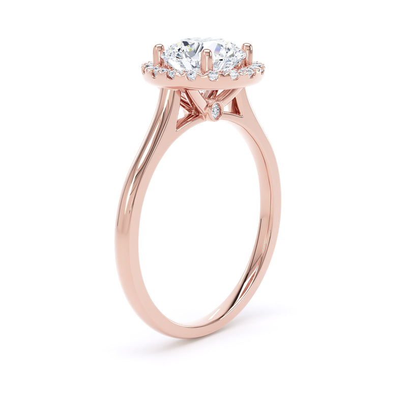 Fern Round Cut Engagement Ring in 18ct Rose Gold