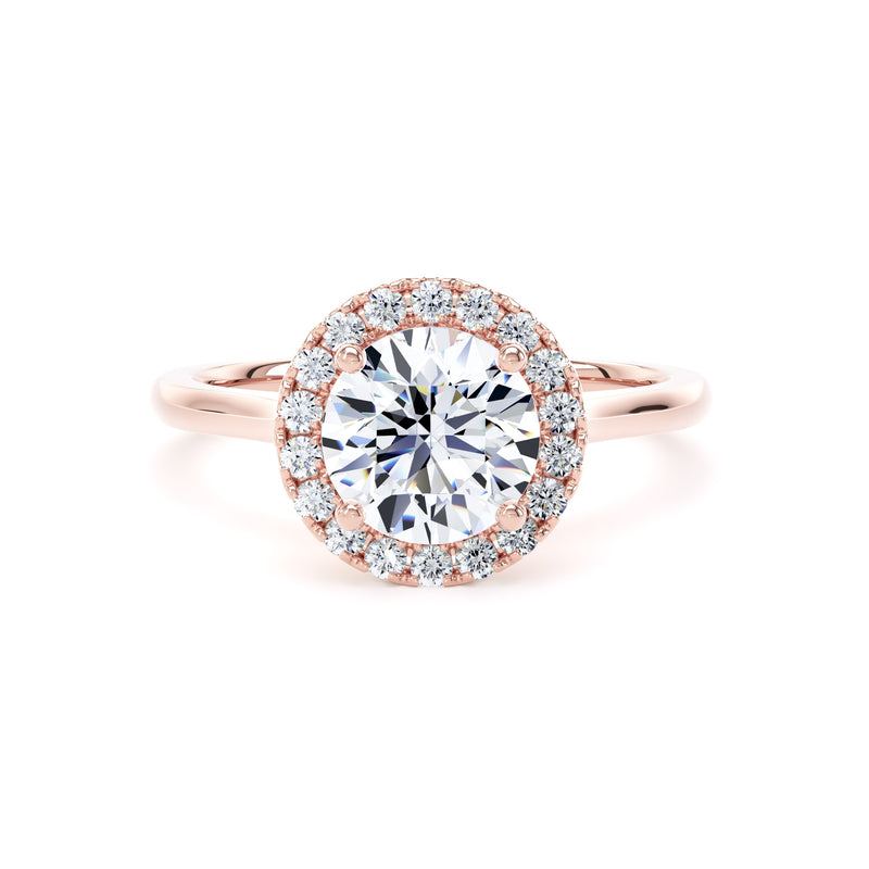 Fern Round Cut Engagement Ring in 9ct Rose Gold