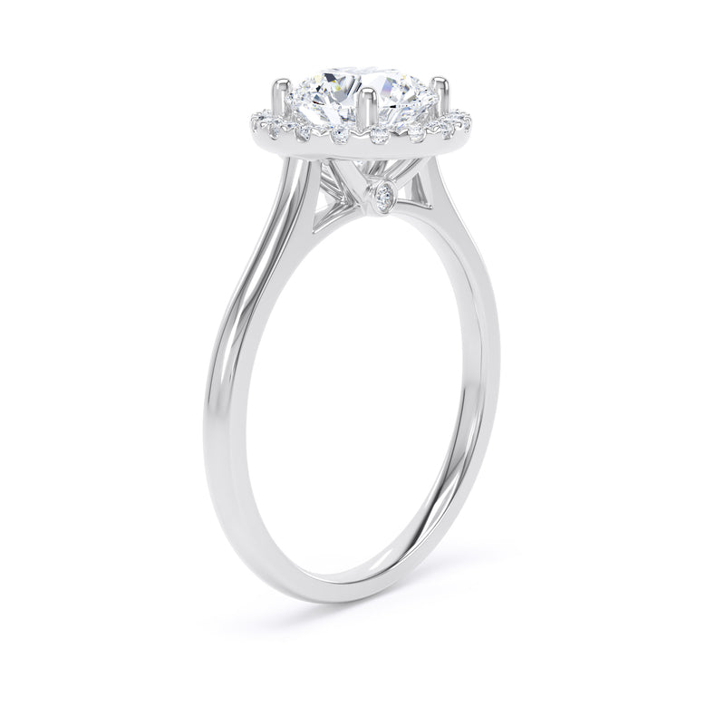 Fern Round Cut Engagement Ring in Platinum 950