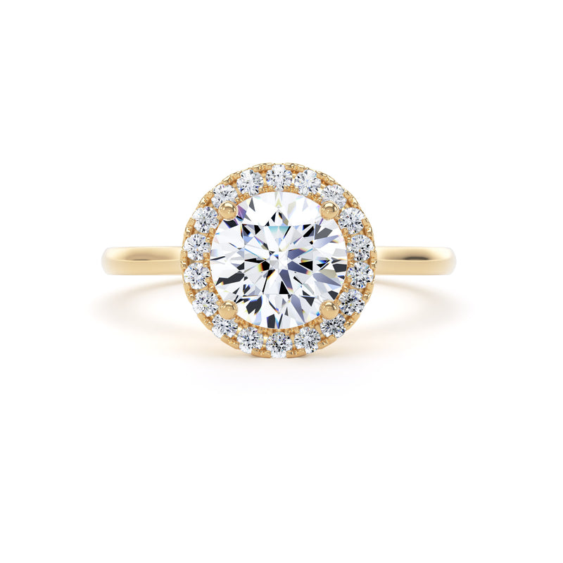 Fern Round Cut Engagement Ring in 18ct Yellow Gold