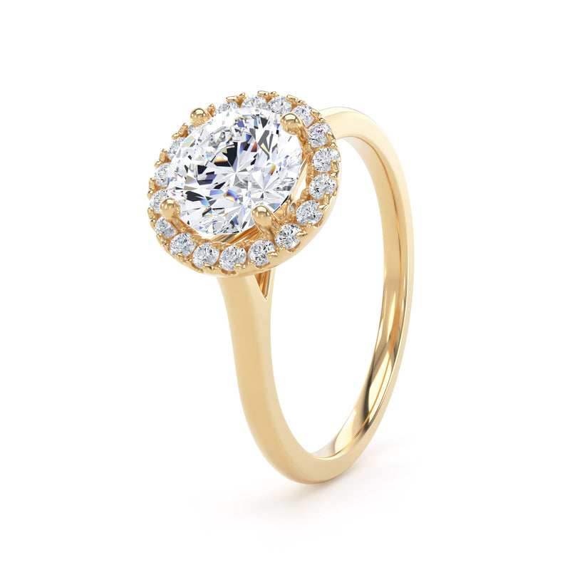 Fern Round Cut Engagement Ring in 18ct Yellow Gold