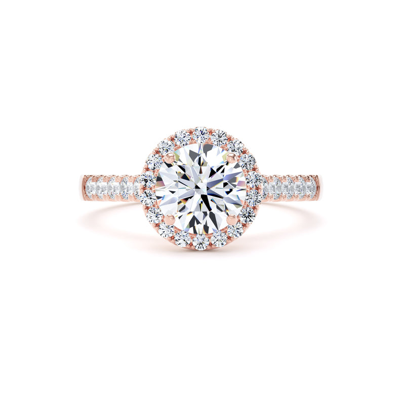 Faye Round Cut Engagement Ring in 18ct Rose Gold