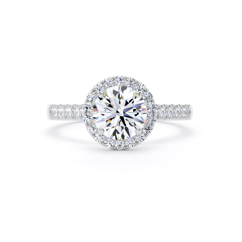Faye Round Cut Engagement Ring in Platinum 950