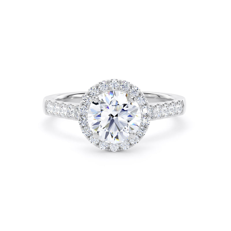 Faye Round Cut Engagement Ring in 9ct White Gold