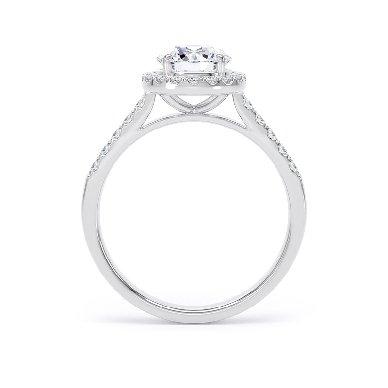 Faye Round Cut Engagement Ring in 18ct White Gold