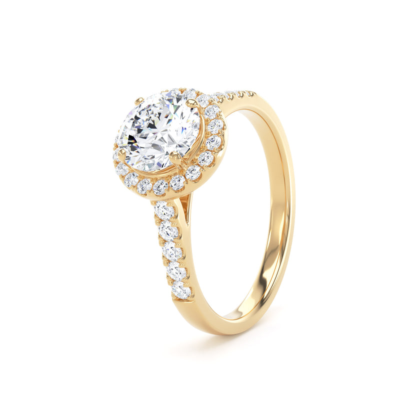 Faye Round Cut Engagement Ring in 18ct Yellow Gold