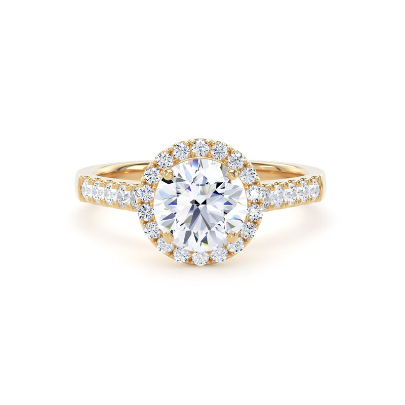 Faye Round Cut Engagement Ring in 9ct Yellow Gold