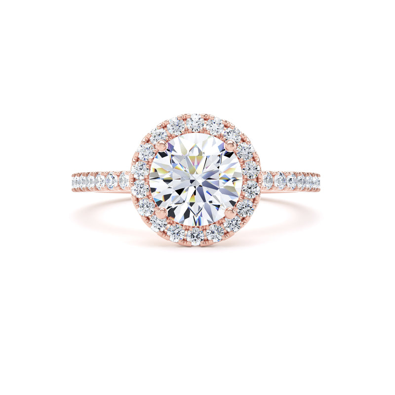 Faith Round Cut Engagement Ring in 18ct Rose Gold