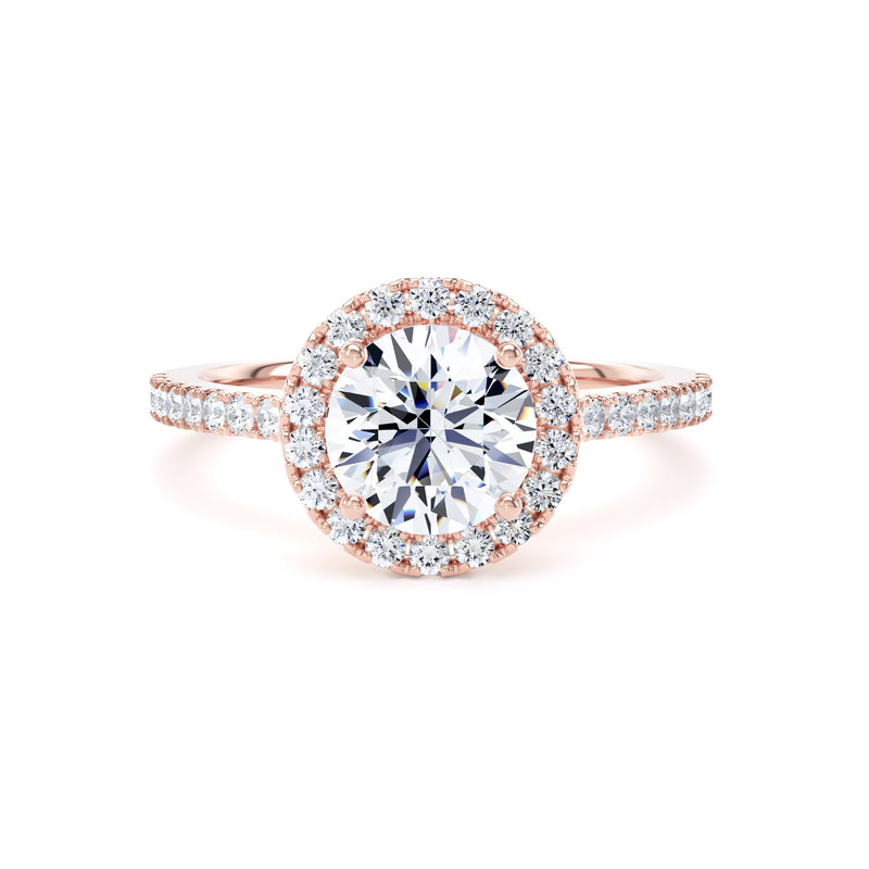 Faith Round Cut Engagement Ring in 9ct Rose Gold