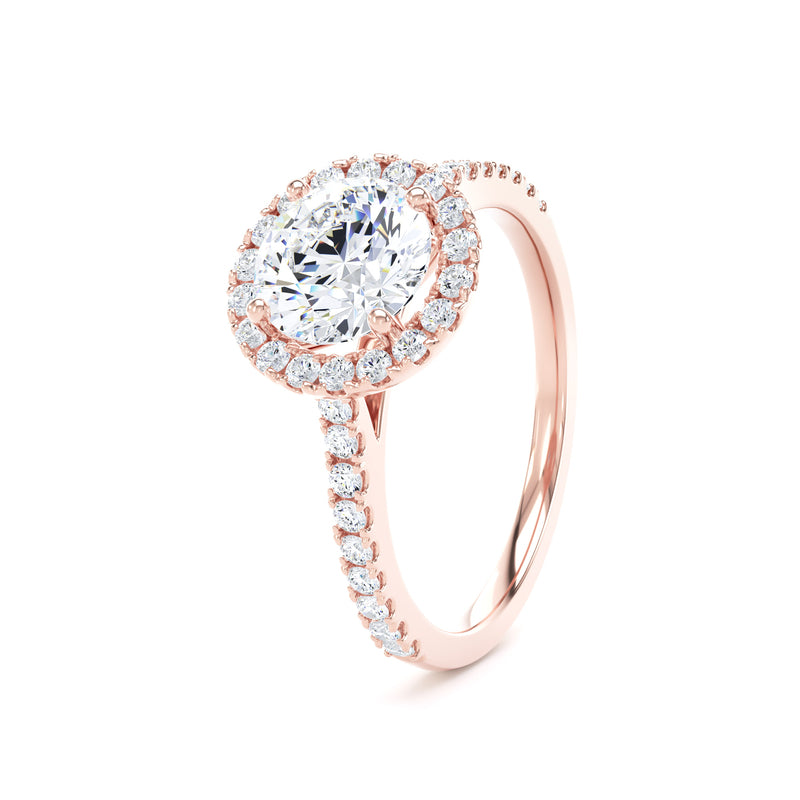 Faith Round Cut Engagement Ring in 18ct Rose Gold